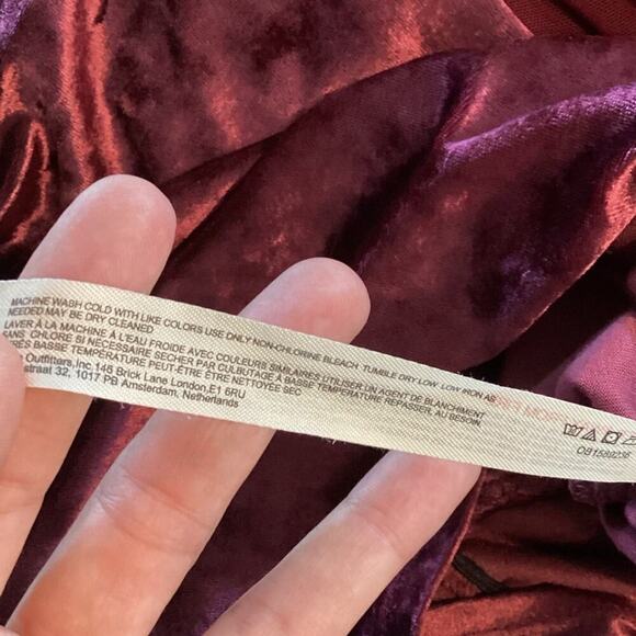 Free People Womens Velvet Crop Top Size M Midnight Mood Red Burgundy Whimsigoth - Picture 12 of 13